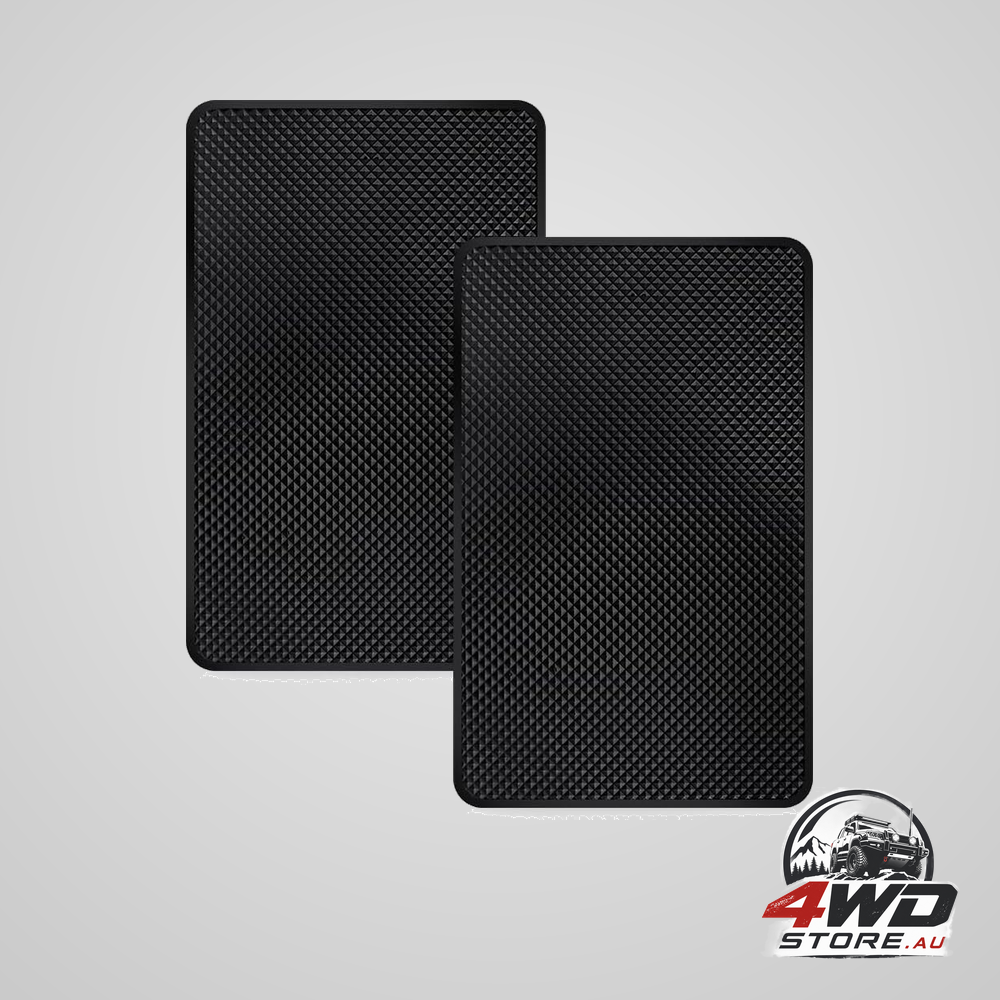 Car dashboard anti-slip rubber pad, black grid non-slip sticky mat for phone and keys, 2 pack