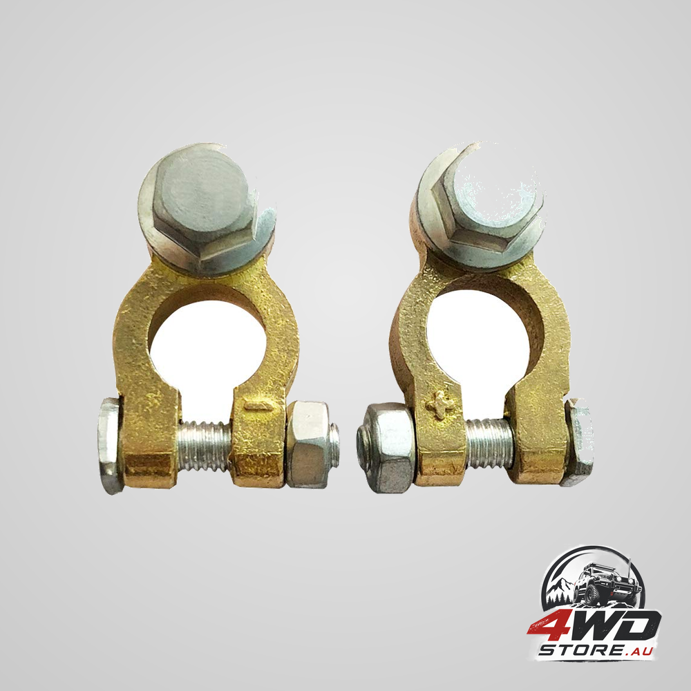 Brass battery terminal connector clamps, top post terminals protector for marine, car and RV
