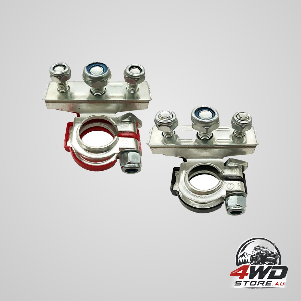 Tinned copper battery terminal ends, connector clamps with 3 mounting studs, 1 pair