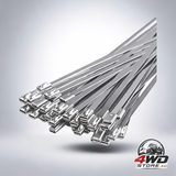 50 piece metal cable zip ties, 304 stainless steel 11.8 inch locking ties for exhaust wrap