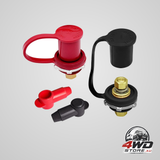 3/8 inch battery bulkhead connectors, 300A remote thru panel jump post terminals with cover, 1 pair