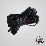 4 lead wiring harness for LED rock lights, pod kit with extension wires, relay, fuse and switch