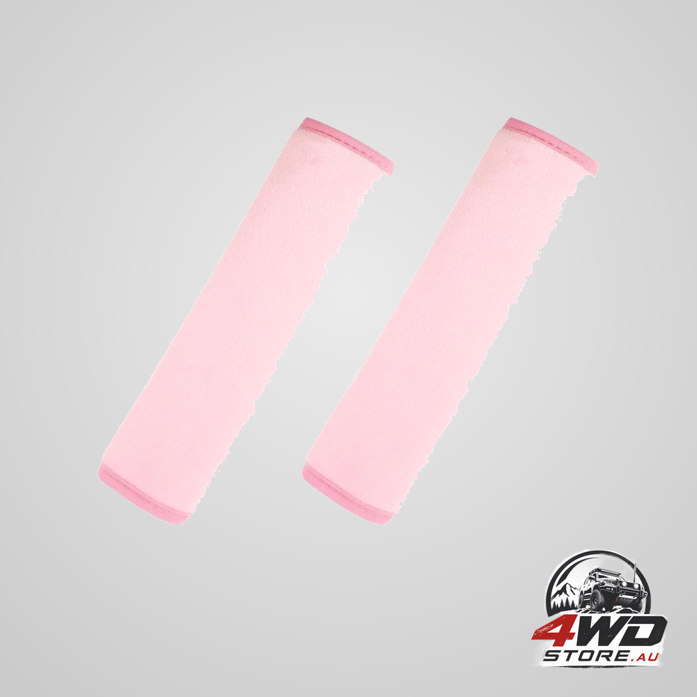 Car seat belt pads cover, soft shoulder strap pads for comfortable driving in pink, 2 pack