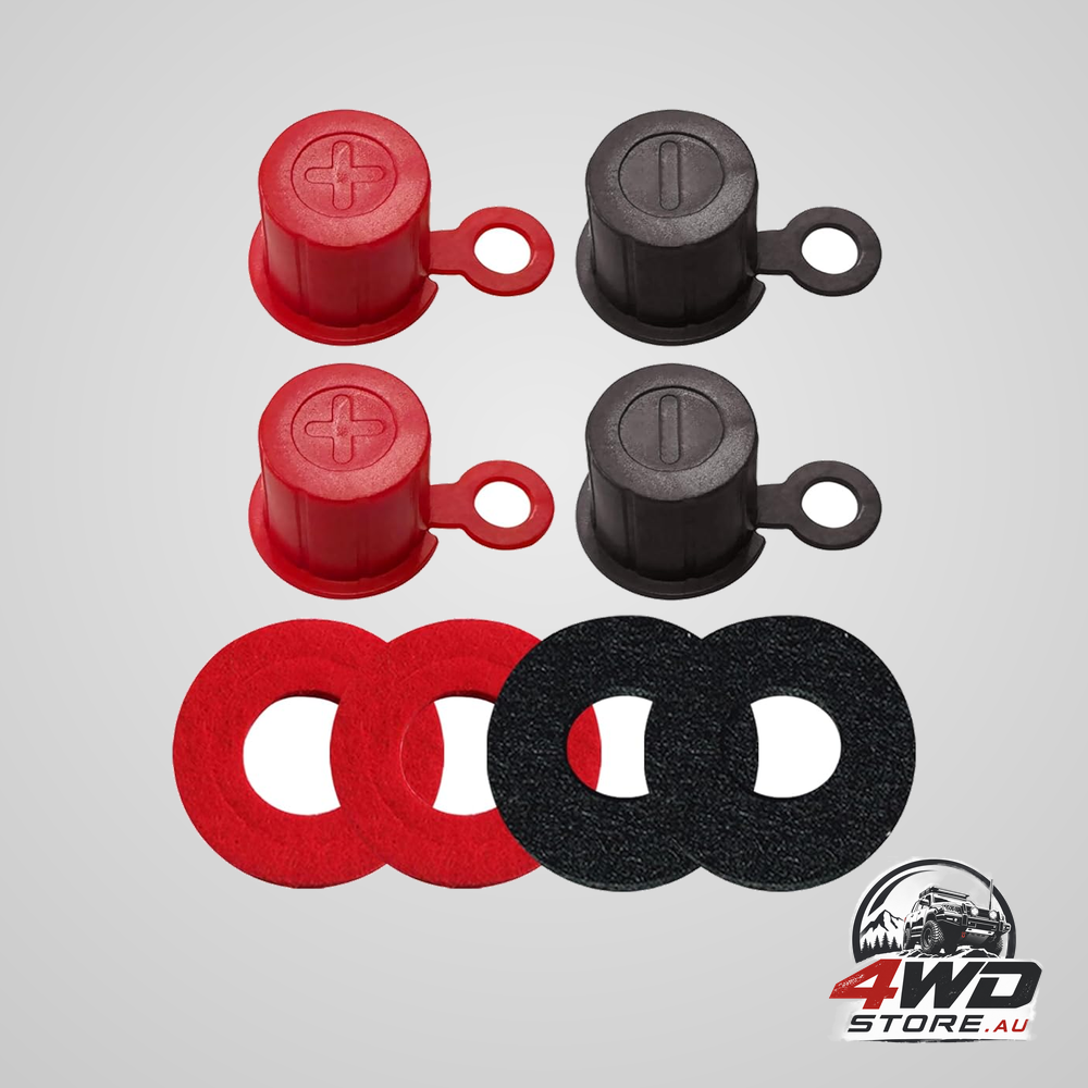 Top post plastic battery post caps, terminal cover insulator with washers for car, RV and boat