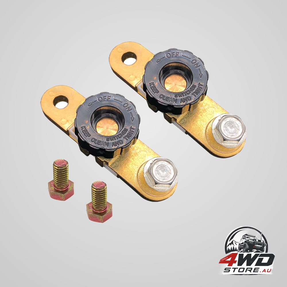 Side post battery disconnect switch 12V, quick disconnect cut off kill switch for car, 2 pack