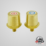 M6 thread male brass battery terminal charging posts, positive and negative post adapter, 2 pack