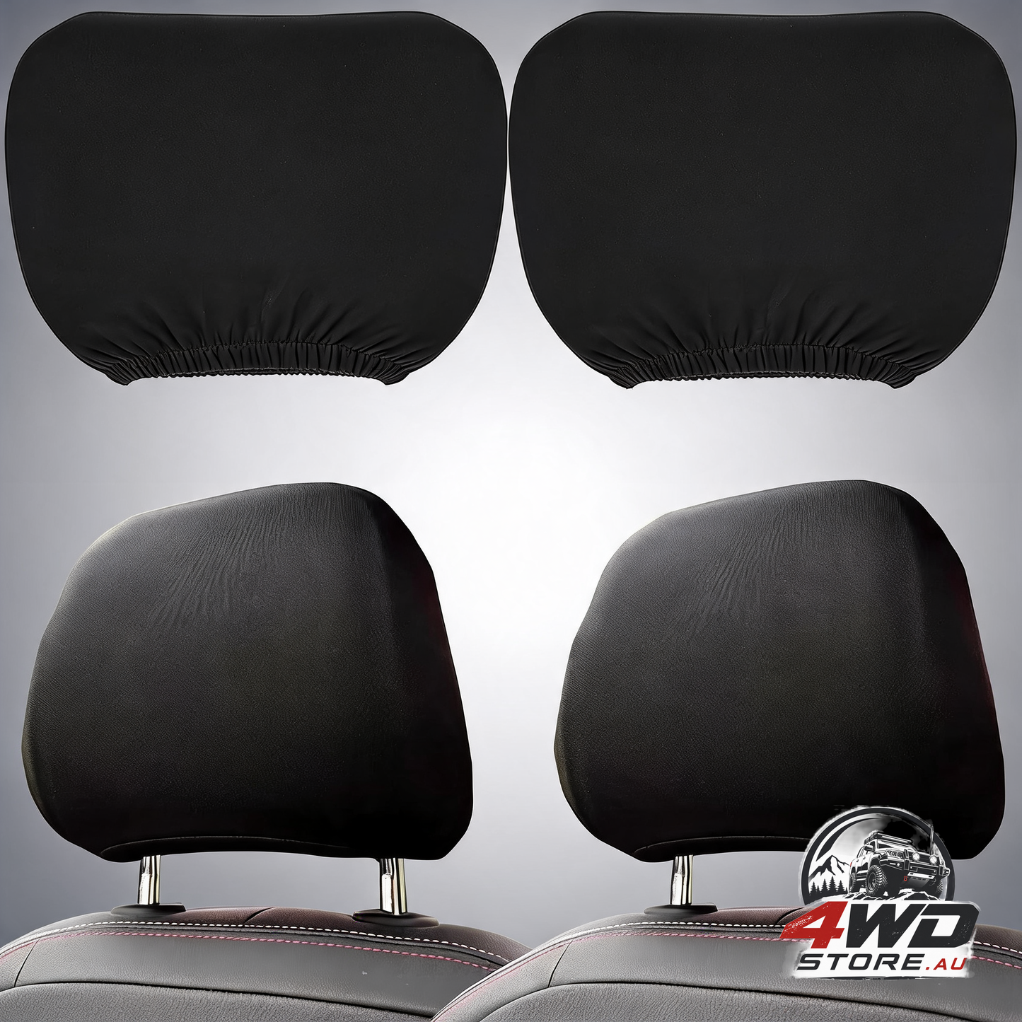 Car headrest covers, universal washable seat head rest protectors for car, van and SUV in black