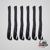 Black soft loop tie down straps, 12 x 1 inch heavy duty 4500lbs loops for ATV and motorcycles, 6 pack