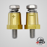 M8 thread brass battery terminal charging posts, post adapter with solid M8 bolts, 2 pack