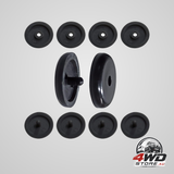 Universal seat belt stopper kit, snap-on seat belt button stops, 5 sets