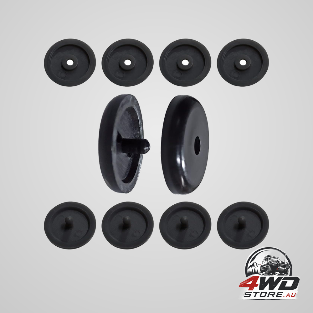 Universal seat belt stopper kit, snap-on seat belt button stops, 5 sets