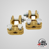 Brass battery terminal connector clamps, top post terminal protector for marine, car and RV, 1 pair