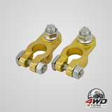 Brass battery terminal connectors, top post cable ends for marine, car, boat and RV, 1 pair