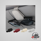 Sunglasses holder for car visor, magnetic leather eyeglasses and ticket card clip