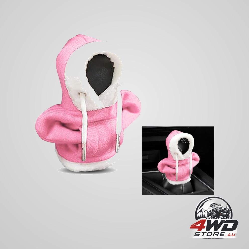 Christmas car shift knob hoodie cover, winter warm shifter hoodie protector in pink
