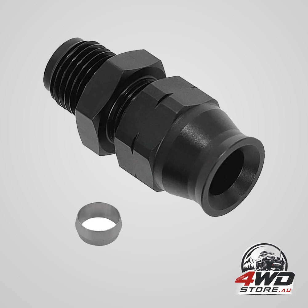 Automotive fuel adapter, 6AN male flare to 1/4 inch hose aluminium alloy straight connector