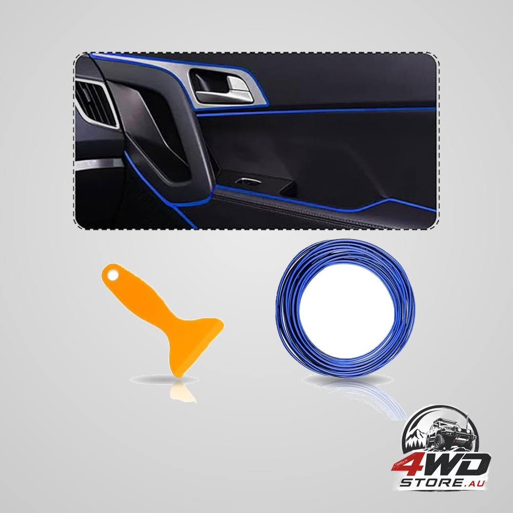 Car interior trim strips, 32.8ft decorative door and dashboard moulding trim in blue with tool