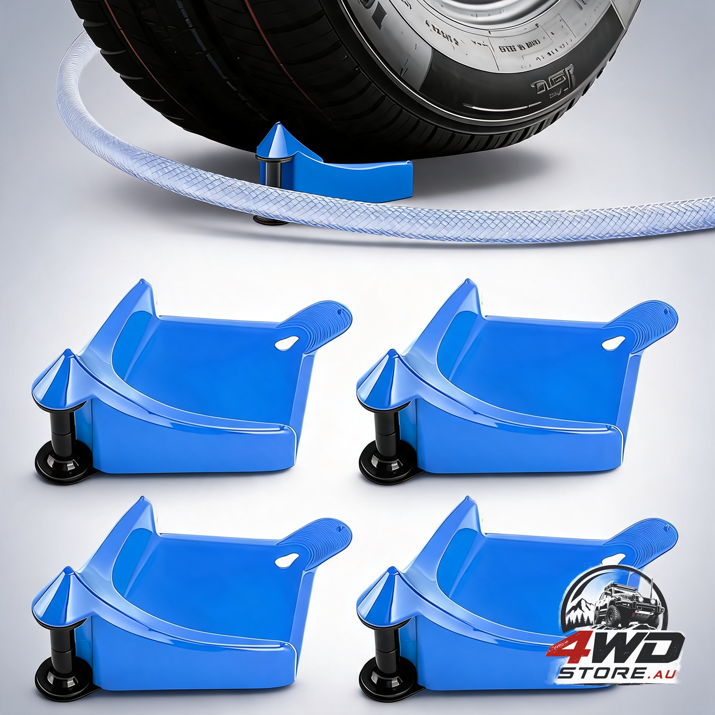 4 piece car hose guide, tyre hose roller for car washing to prevent pressure washer hose snagging