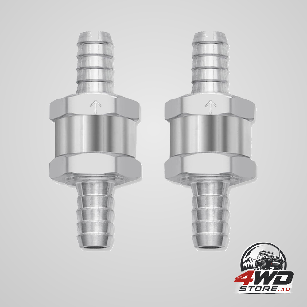 3/8 inch 10mm non return one way fuel line check valve, aluminium alloy inline fuel valve, 2 pack
