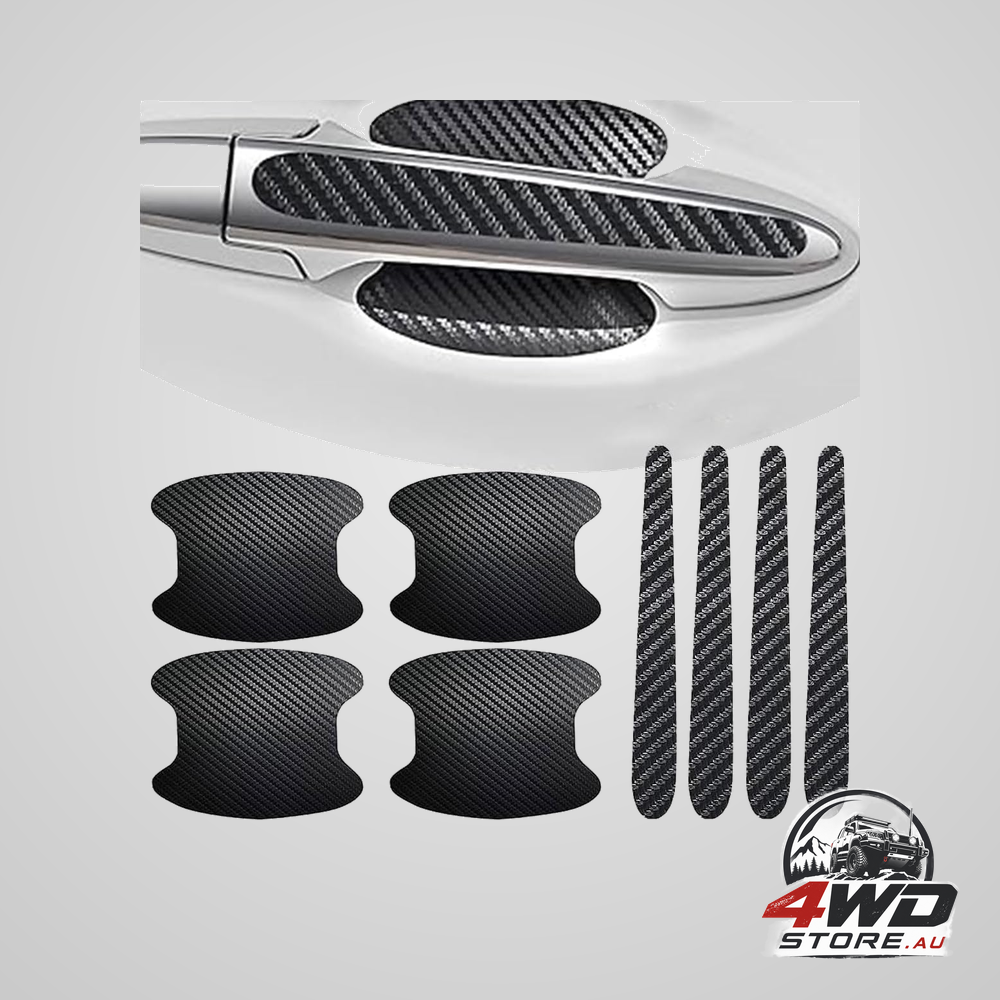 8 piece car door handle anti-scratch stickers, self-adhesive door bowl paint films in black