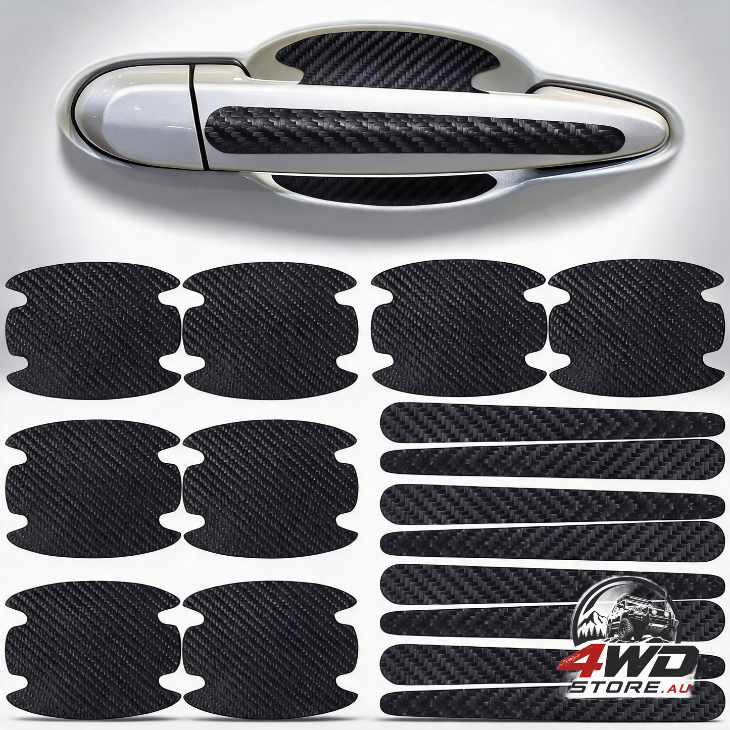 16 piece car door handle scratch protector, door handle cup protective films in black