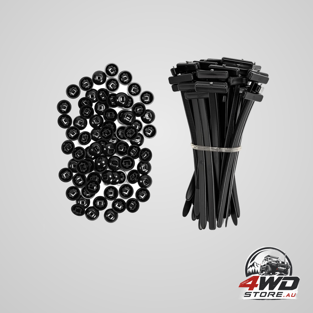100 piece nylon universal zip ties, self-locking heavy duty UV resistant cable ties in black
