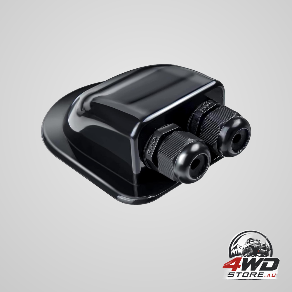 Solar cable entry gland, waterproof double connector cover, curved ABS dual entry housing for RV
