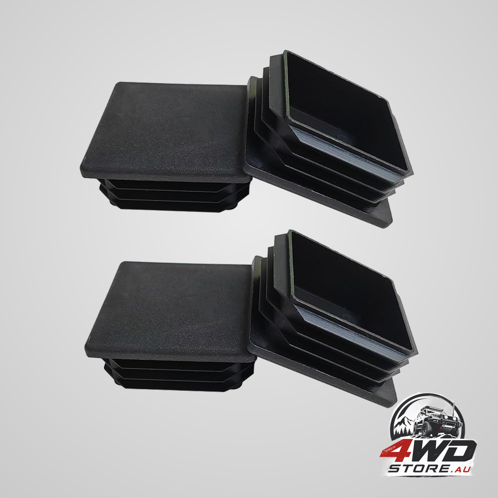 4 pack 2 inch square tubing end caps, black plastic post end plugs for square tube
