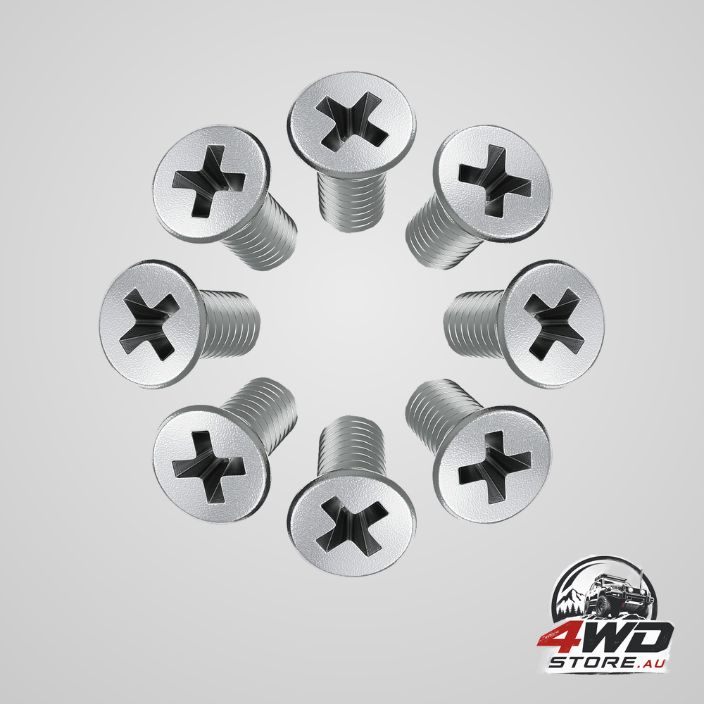 8 piece rotor brake disc retaining screws 93600-06014-0H, stainless steel for Honda, Acura and Kia