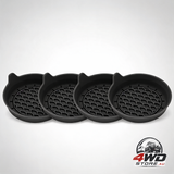 Petluno car cup holder coaster, silicone non-slip universal insert in black, 4 pack
