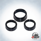 Black aluminium climate and volume turn knob ring for Grand Cherokee 2014 to 2021