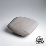 Leather centre console lid armrest cover for Honda Pilot 2009 to 2015, microfibre skin in grey