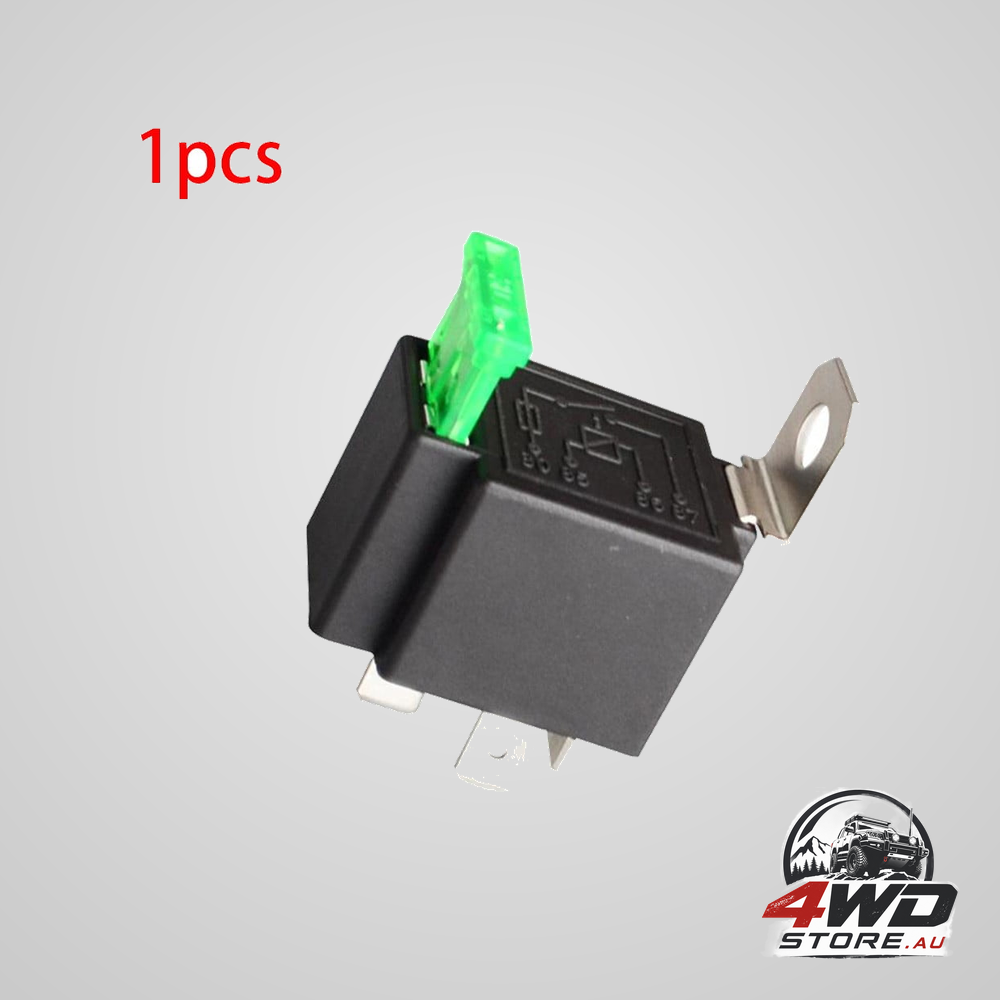 12V 4-pin automotive relay, 30A normally open fused relay with 30A fuse