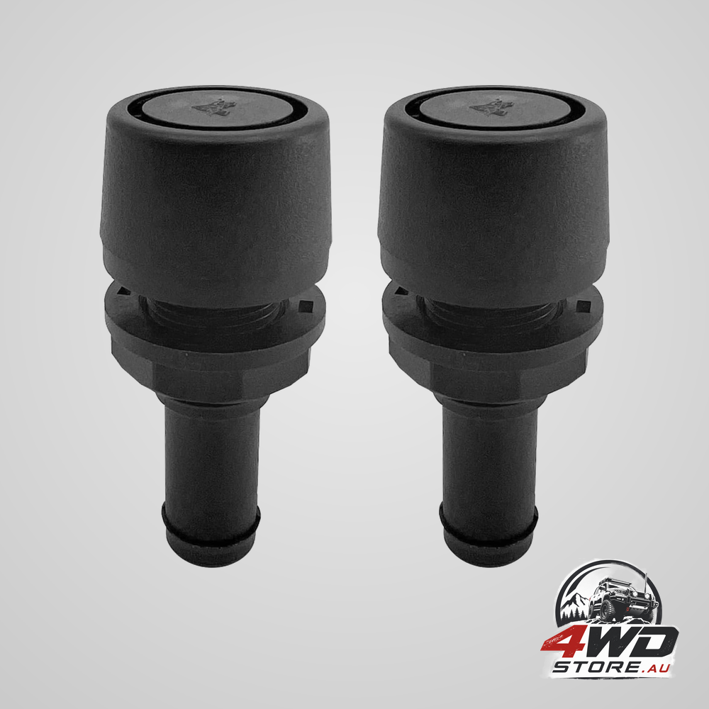 5/8 inch polypropylene fuel vent, plastic marine thru hull exhaust for 16mm hose in black, 2 pack