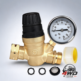 3/4 inch water pressure regulator with pressure gauge for camper and garden hose