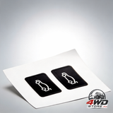 Button tailgate cover sticker for BMW 3, 5, 7 Series F20, F30, F10, black vinyl overlay