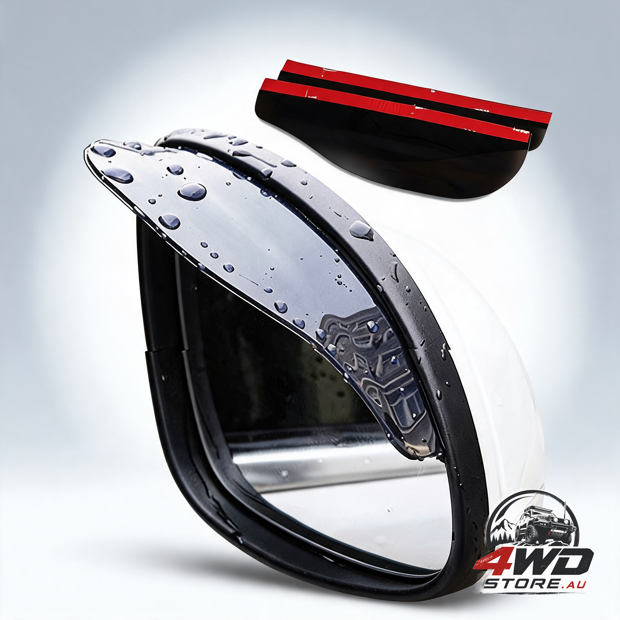 Rain board side rear mirror visor, black transparent car eyebrow guard rubber accessory
