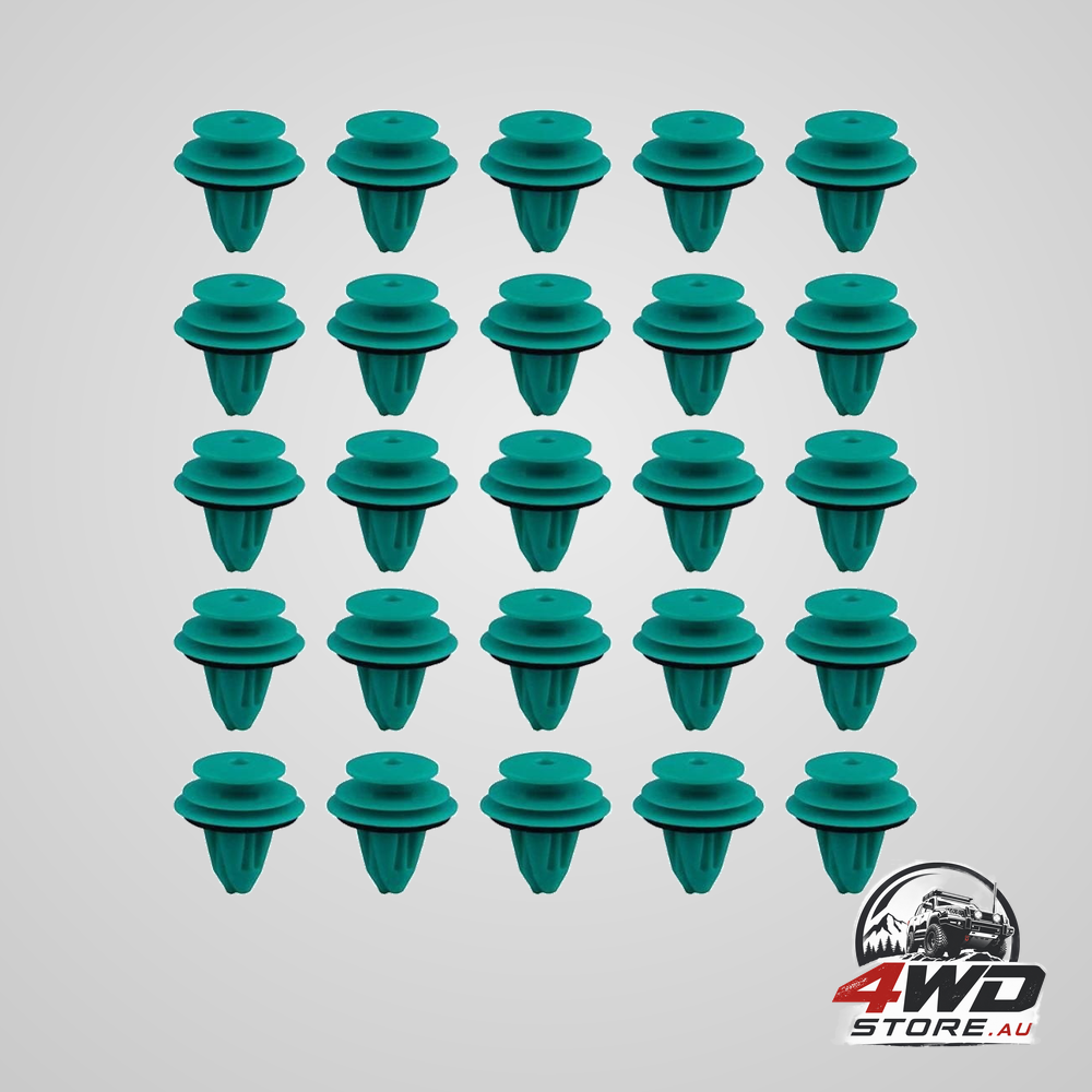 25Pcs auto fastener car clips green buckle mixed body push retainer pin rivet bumper door trim panel retainer fastener kit