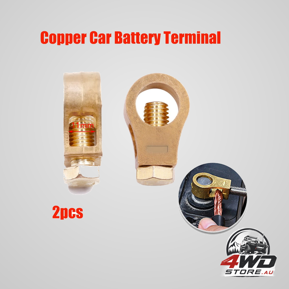 Pure copper car battery terminal clamps set positive negative post connectors with bolts and washers
