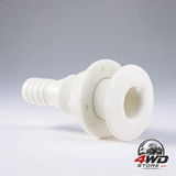 2 Pack white abs thru hull skin fitting for bilge pump hose 19Mm 3/4 marine boat drain outlet connector
