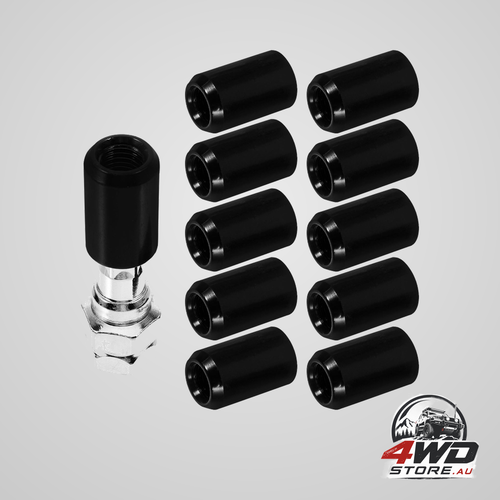 SWETRACE 16X lug nuts black aluminium alloy car wheel nut covers daily use