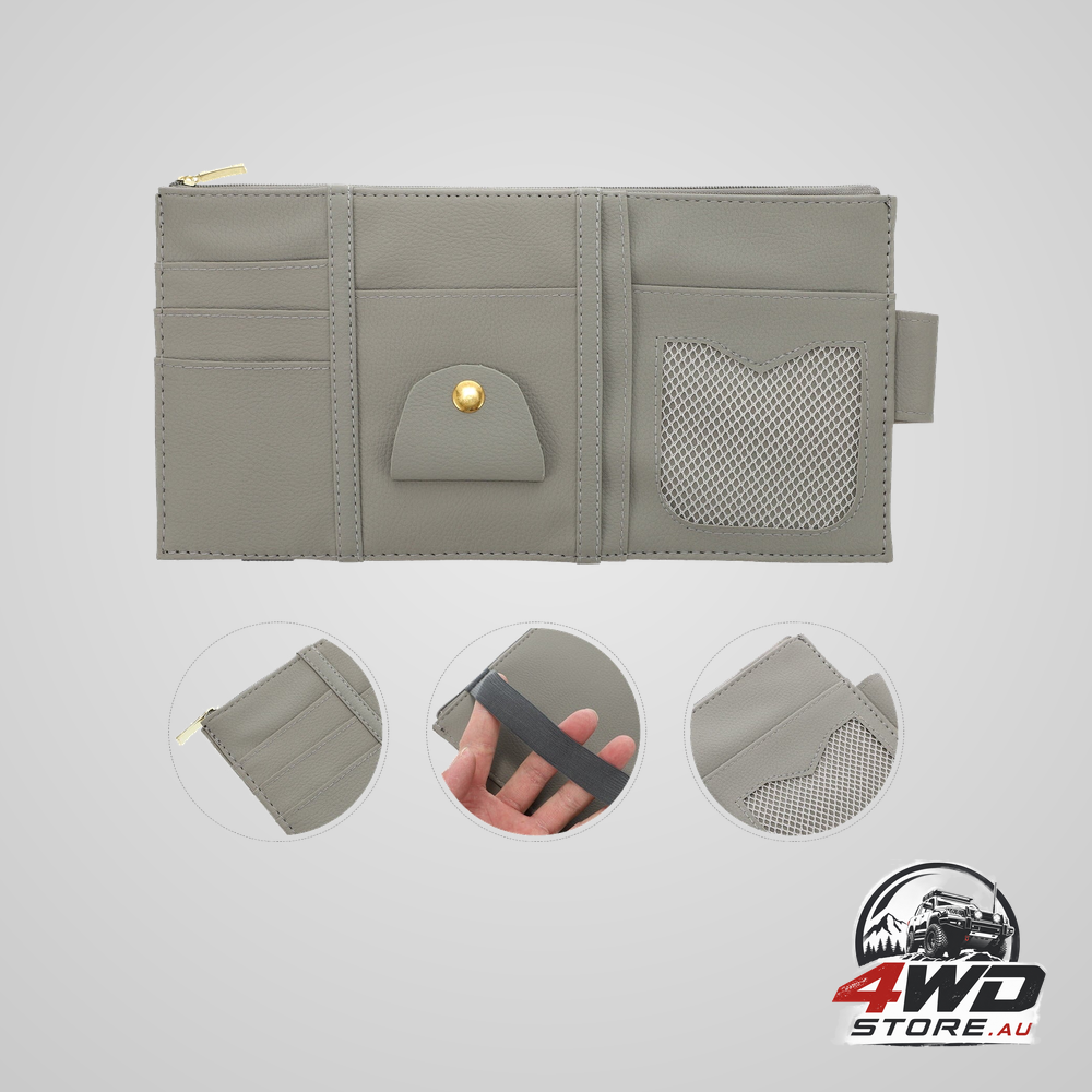 Worgeous ID storage bag visor organiser sun automotive car pocket grey