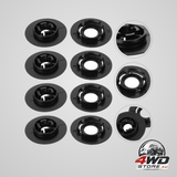 SWETRACE 4Pcs car accessories floor mat clips black plastic clips for vehicle 1.57X1.57X0.28in