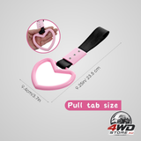 2 PCS car heart hanging accessories drift charm pink heart handle strap for car rear bumper warning ring decor Heart-Shaped