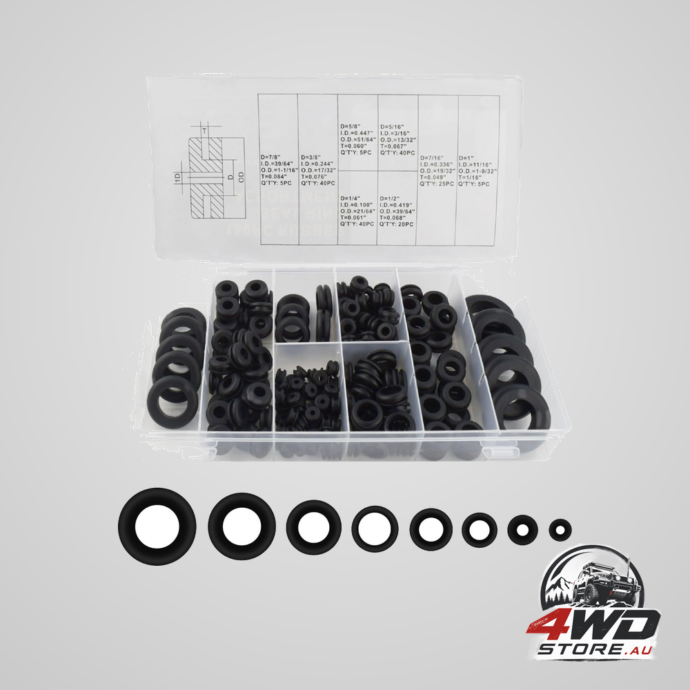 180 Pcs assorted rubber grommet kit assortment sizes 7/8 5/8 7/16 wire grommets for wiring double sided round firewall hole