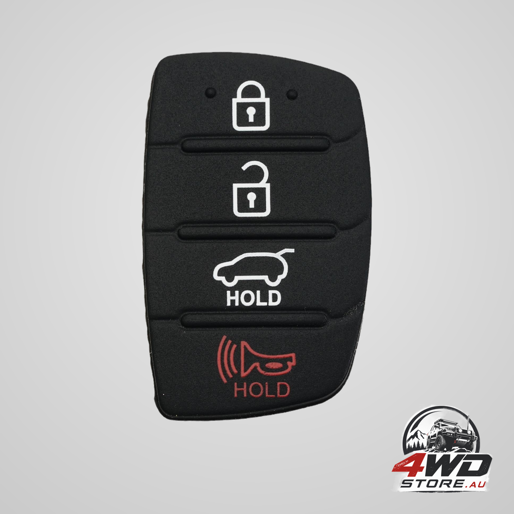 For hyundai replacement rubber pad fit for 4 button remote fob key black T0F3