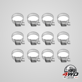 JWDX hot clearance! 12 pack hose clamps stainless clamps worm gear hose clamp miniature powerseal wormdrive kit, 12x