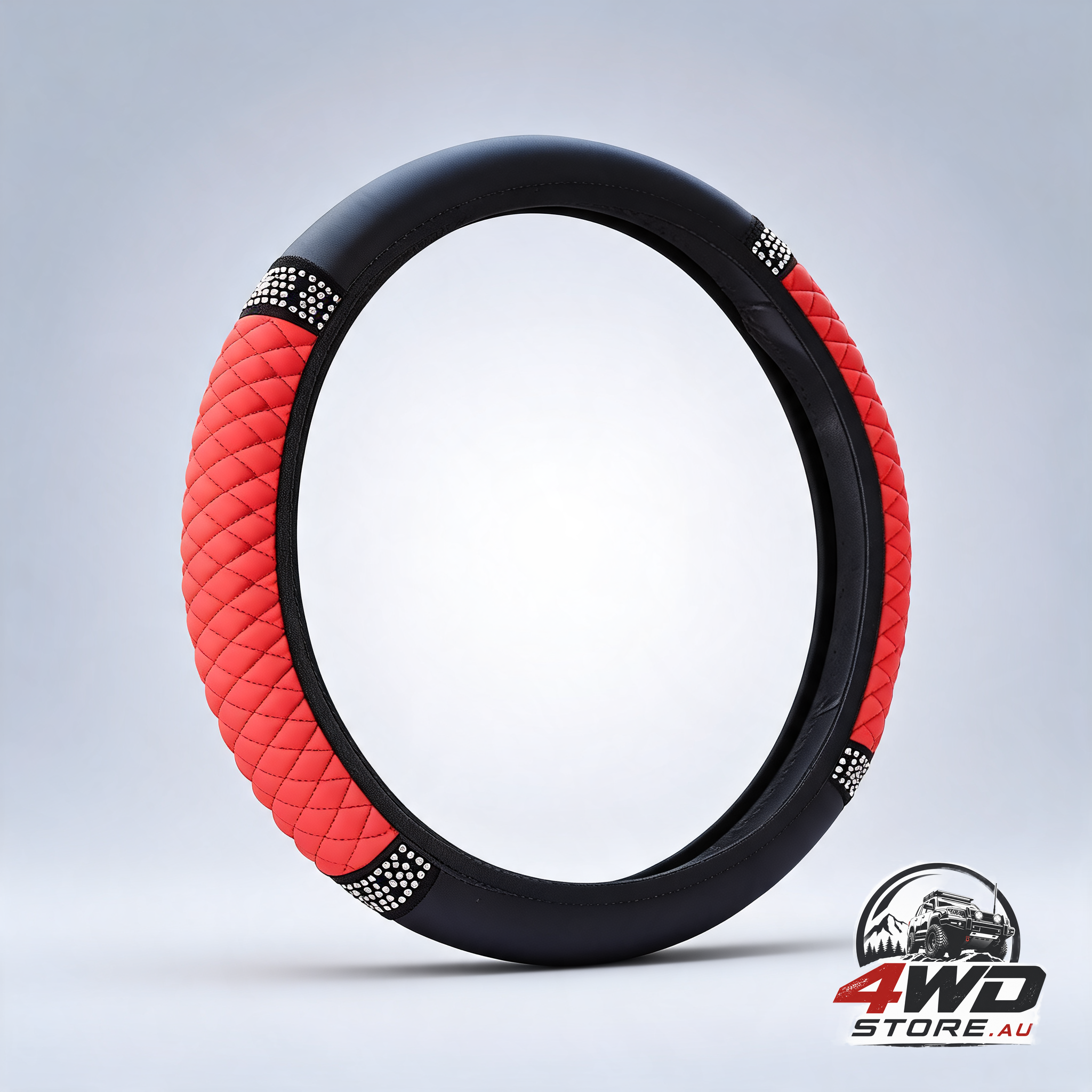 Universal car steering wheel cover 37-38cm - leather embroidered colour Diamond-Studded elastic four seasons steering wheel