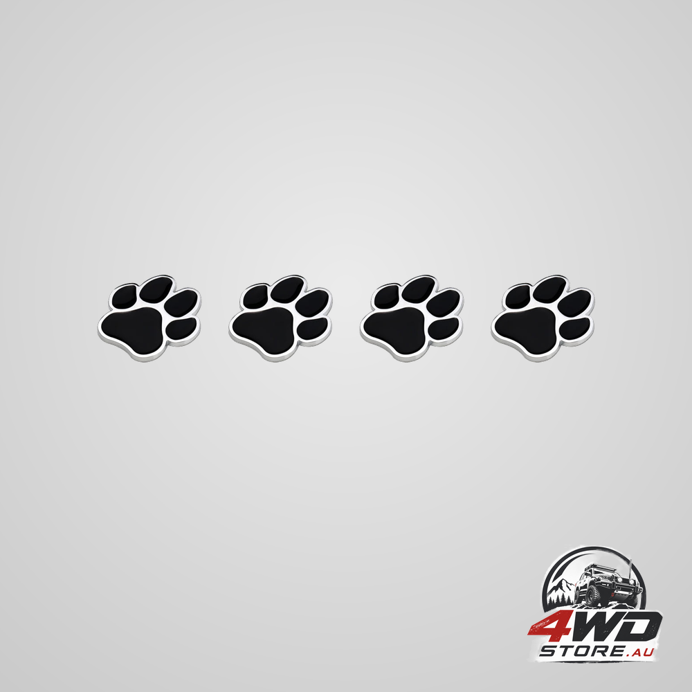 4Pcs decorative car sticker metal dog paw car stickers auto footprint decals vehicle decor