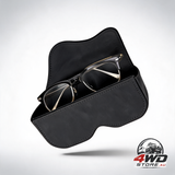 Sunglasses holder for car sun visor, leather auto eyeglasses storage case with hidden closure, protective glasses organiser